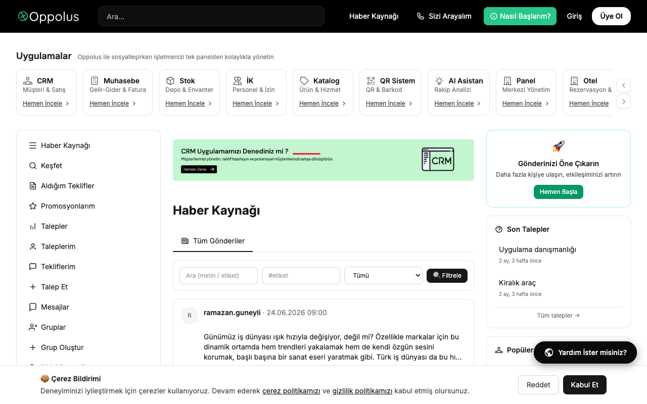 Oppolus iş yönetim platformu